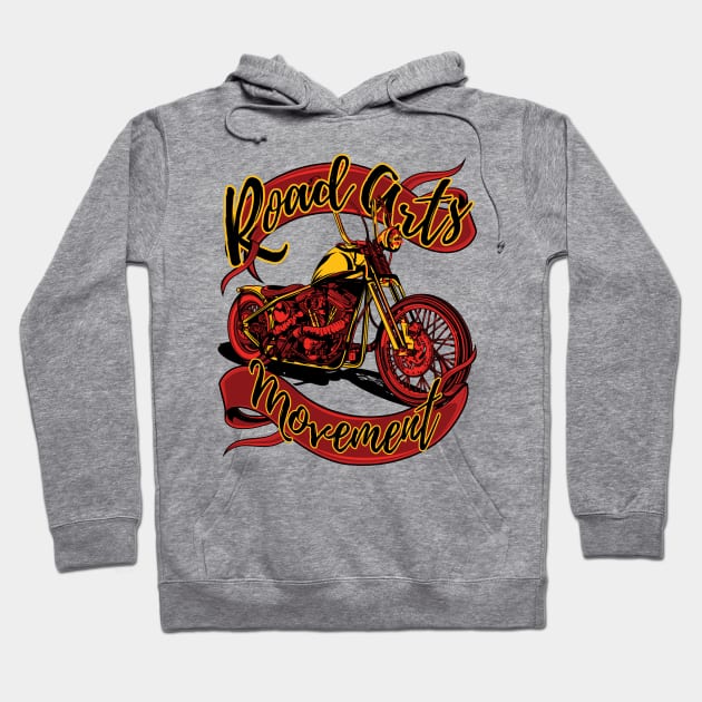 Road arts movement, old school bike, art on road, biker lover Hoodie by Lekrock Shop